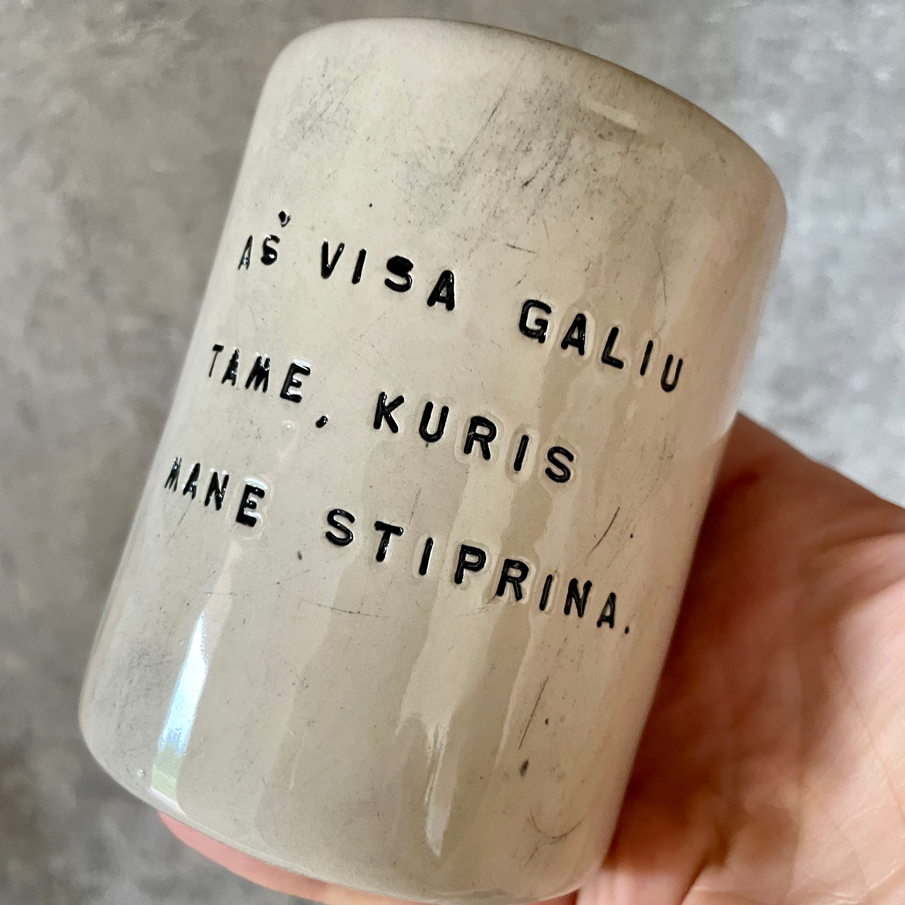 Tumbler mug with quote from Bible