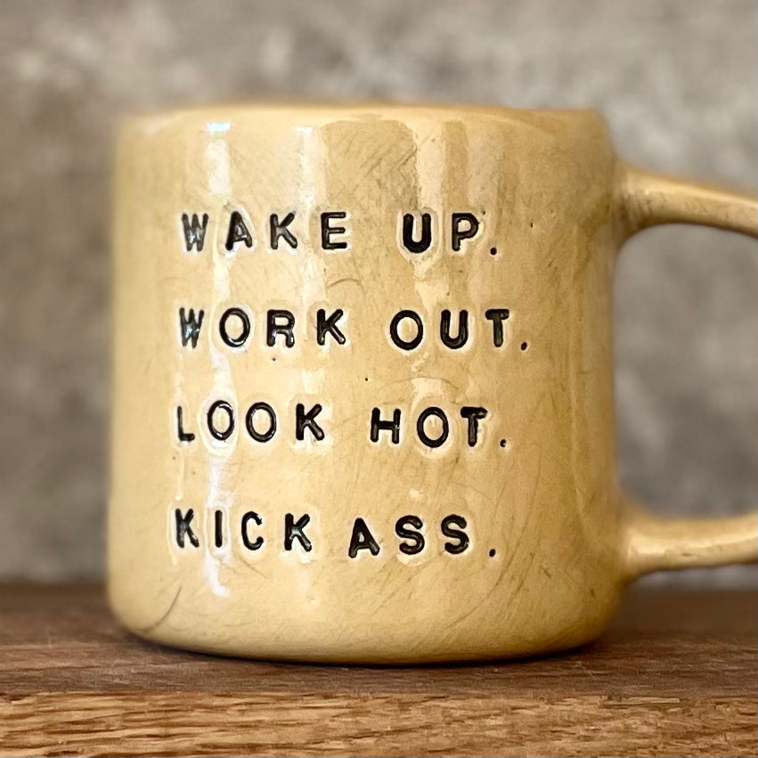 Yellow morning coffee mug