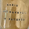 Brownish mug with sweet words in Lithuanian