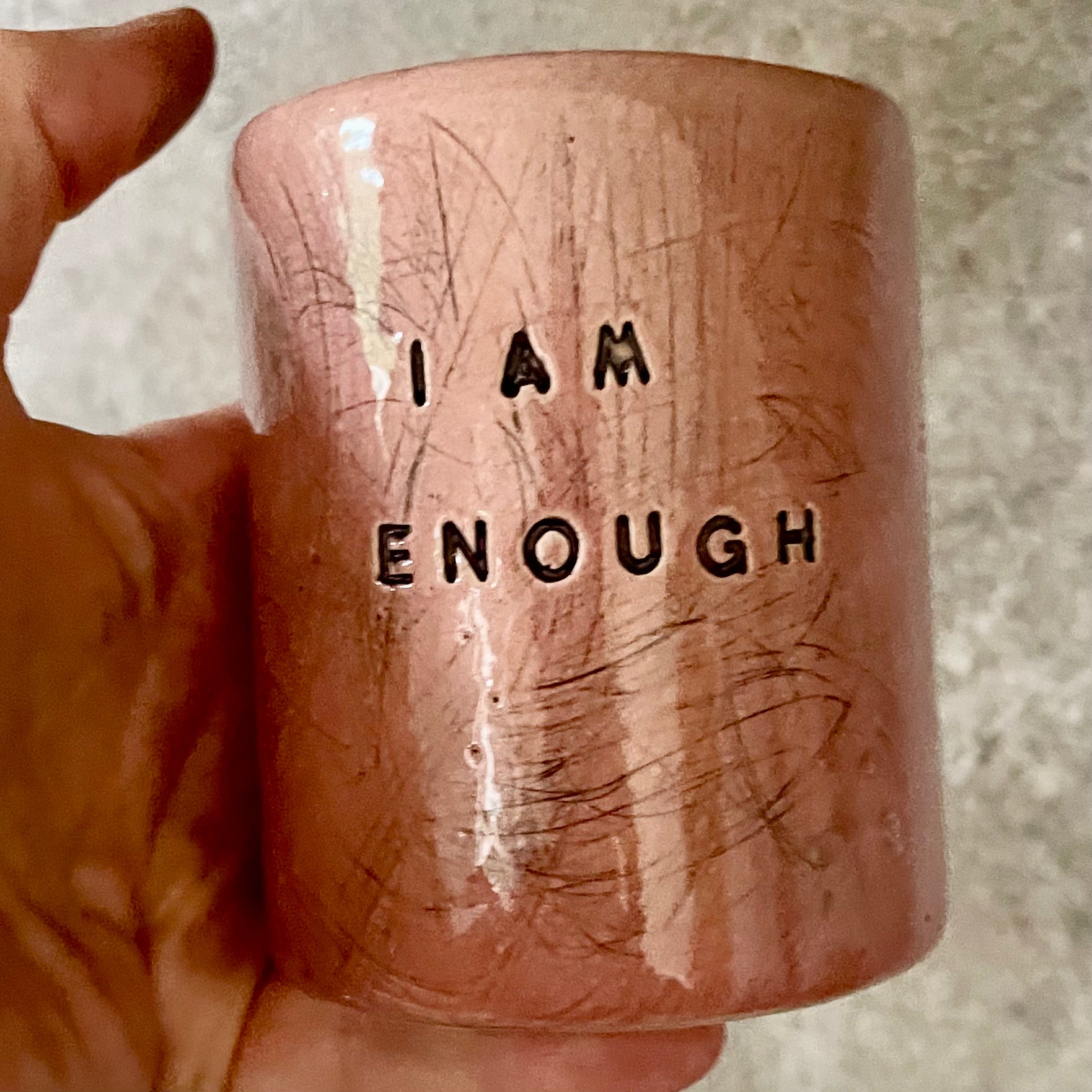 Pink tumbler mug I AM ENOUGH