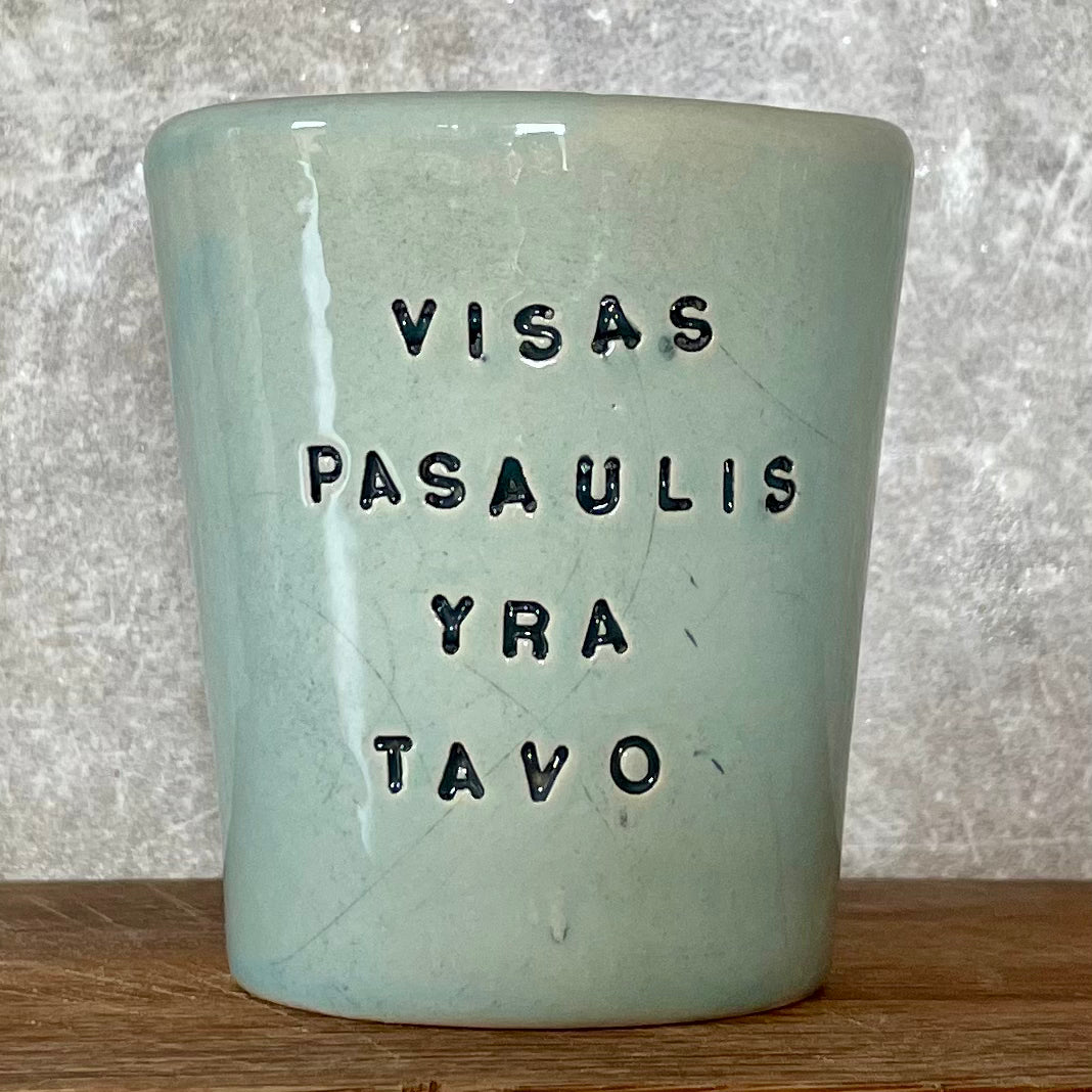 Blue inspirational mug