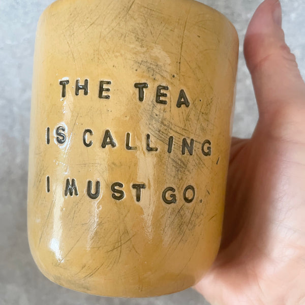 Yellow tumbler for tea lover