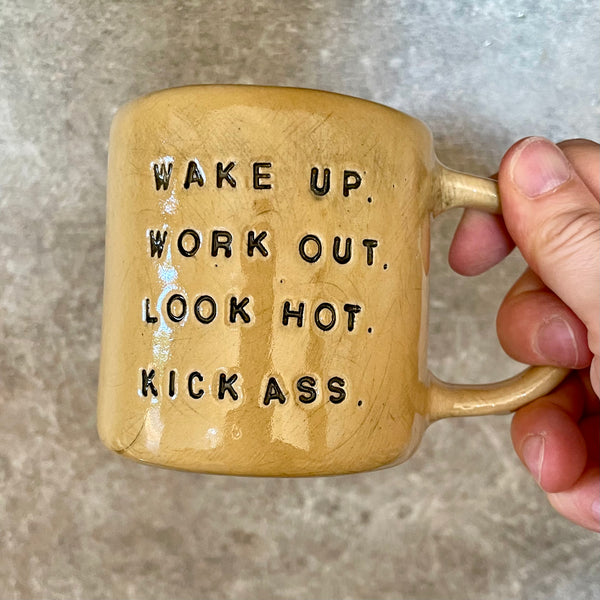 Yellow morning coffee mug