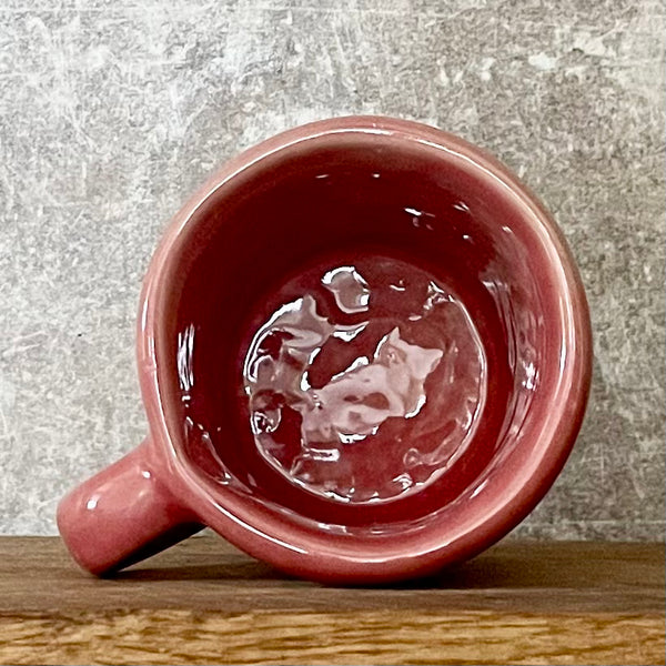 Tamsiai rožinis puodelis su mielu užrašu