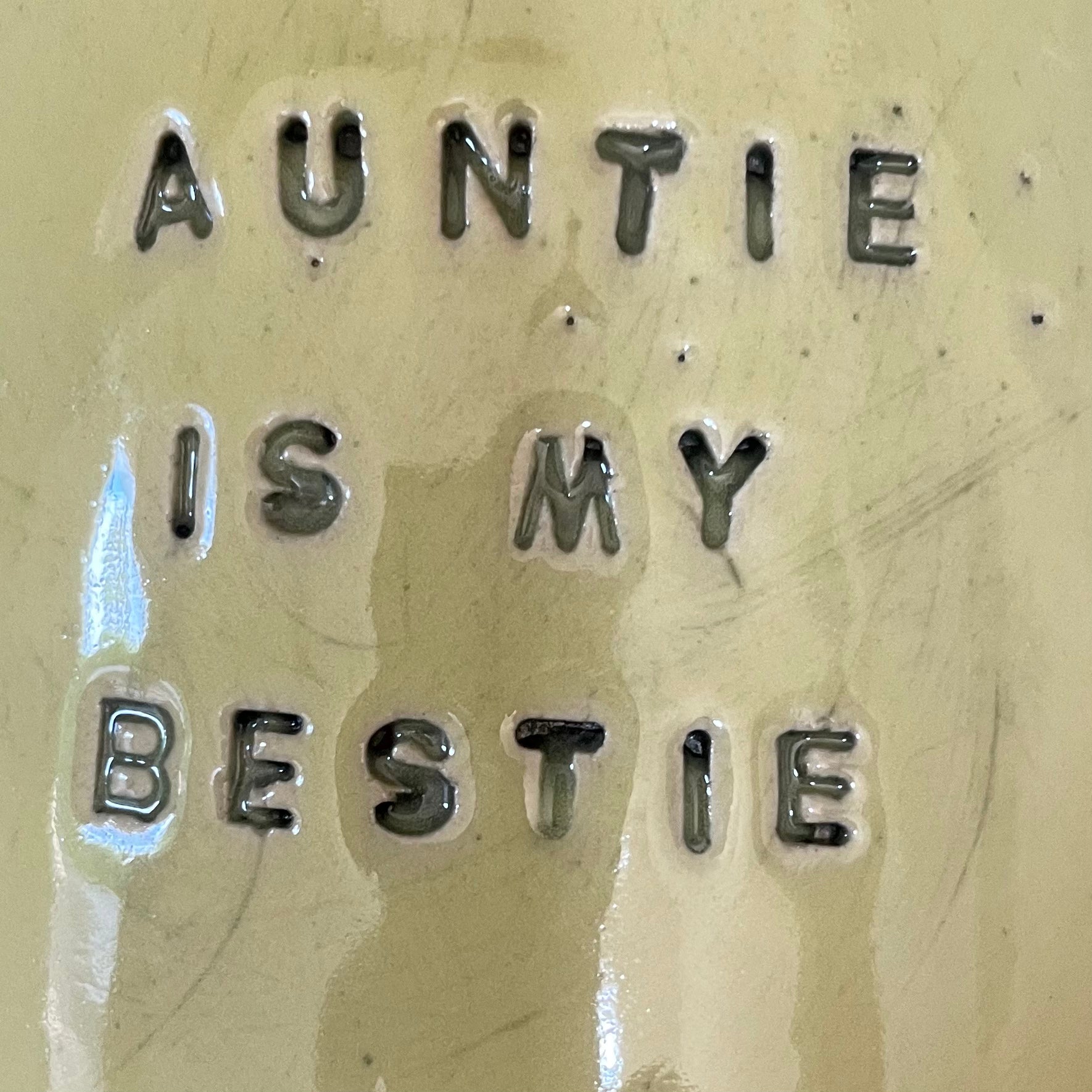 Big yellow stoneware mug