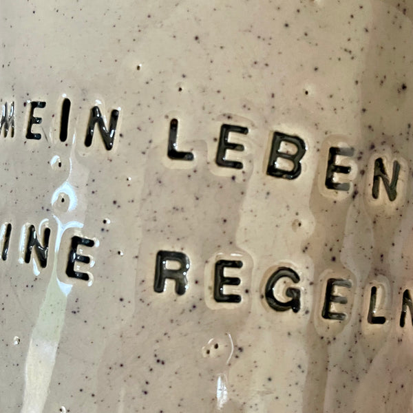 Big mug with words in German