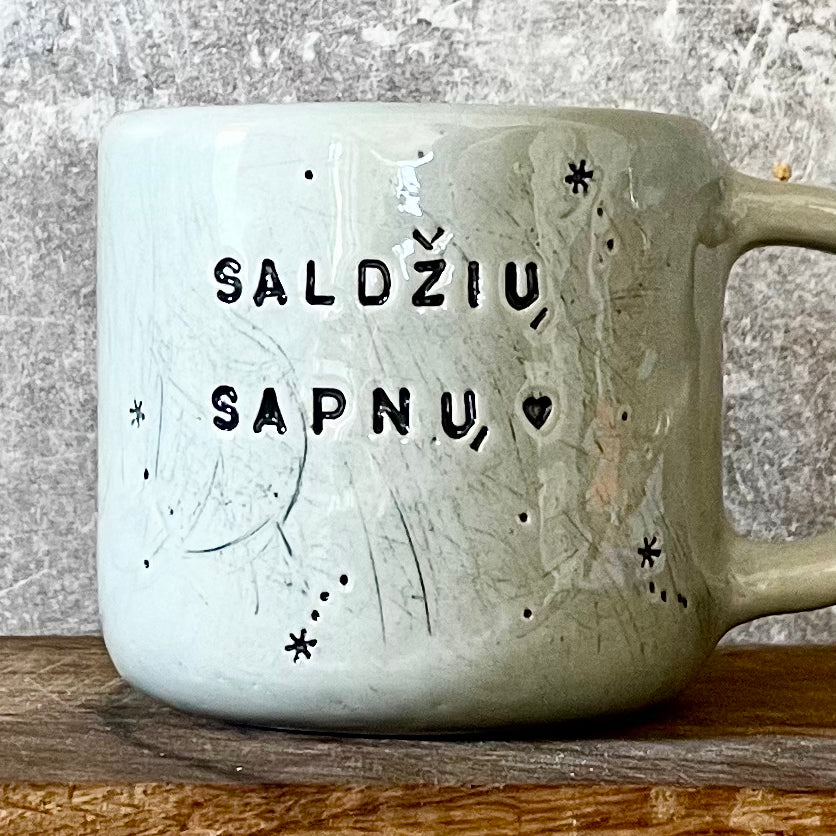 Rankų darbo keramikinis puodelis