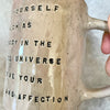 Big stoneware mug with quote
