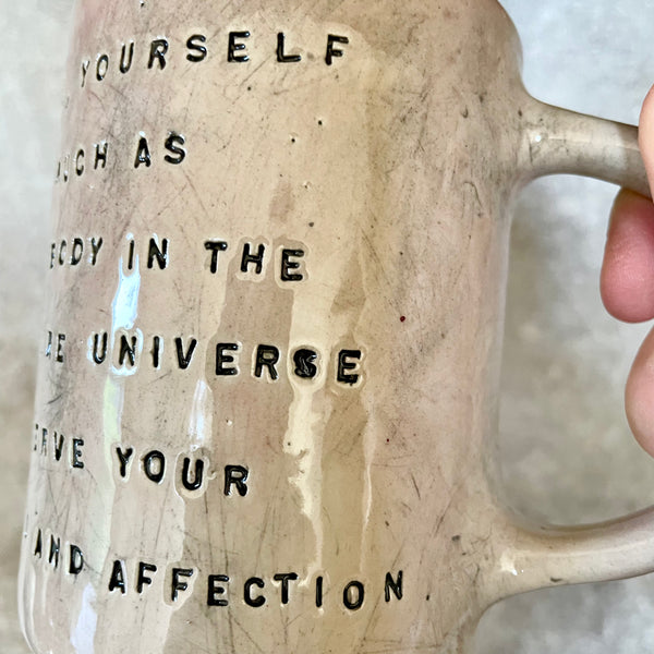 Big stoneware mug with quote