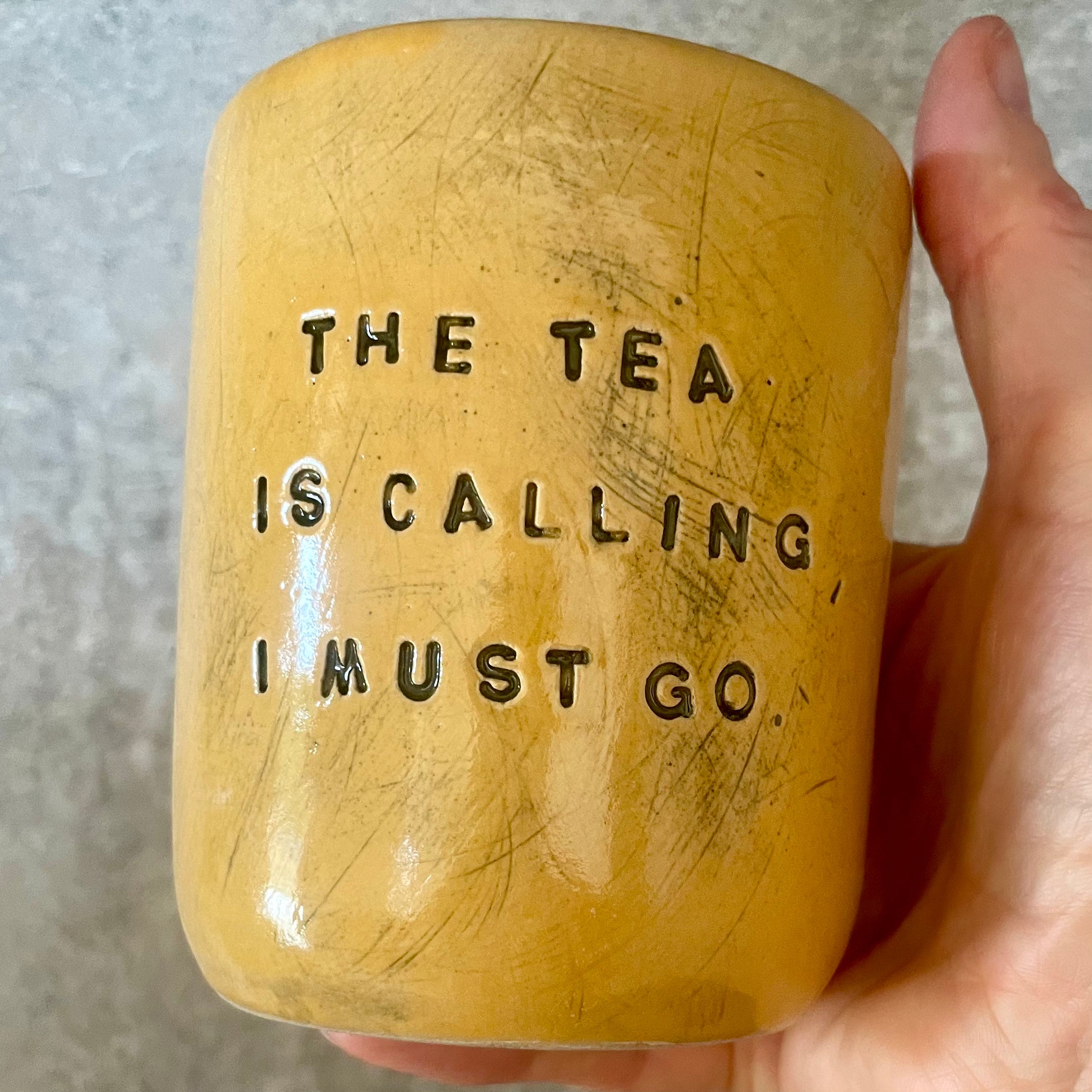 Yellow tumbler for tea lover