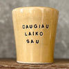 Tumbler mug with words in Lithuanian