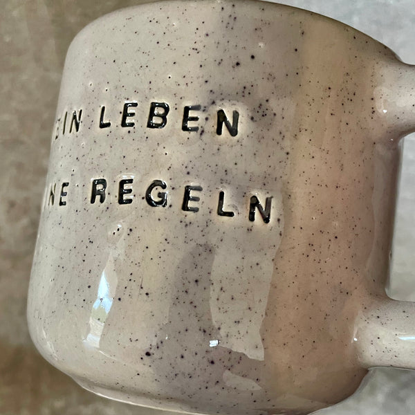 Big mug with words in German