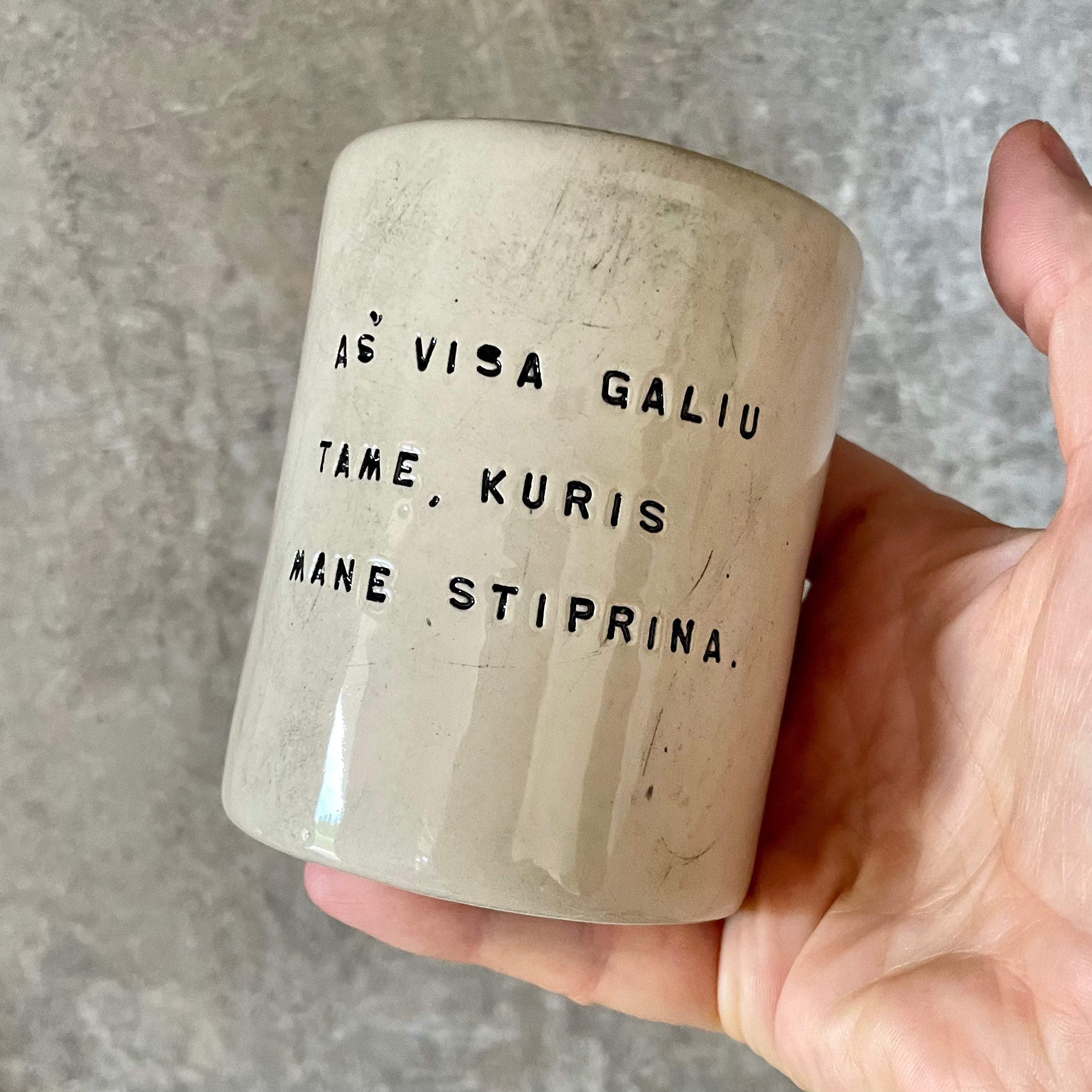 Tumbler mug with quote from Bible