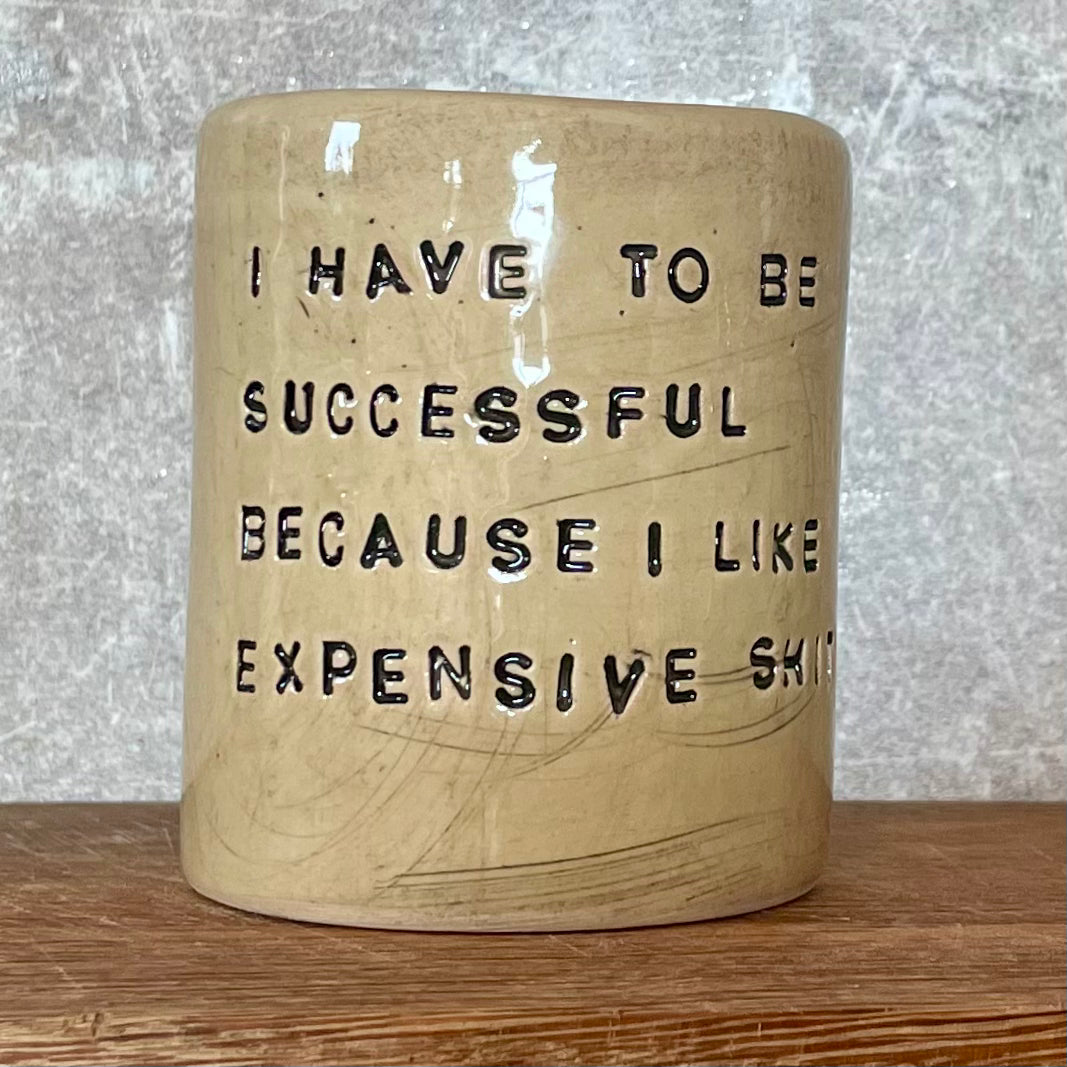 Tumbler coffee mug with funny text
