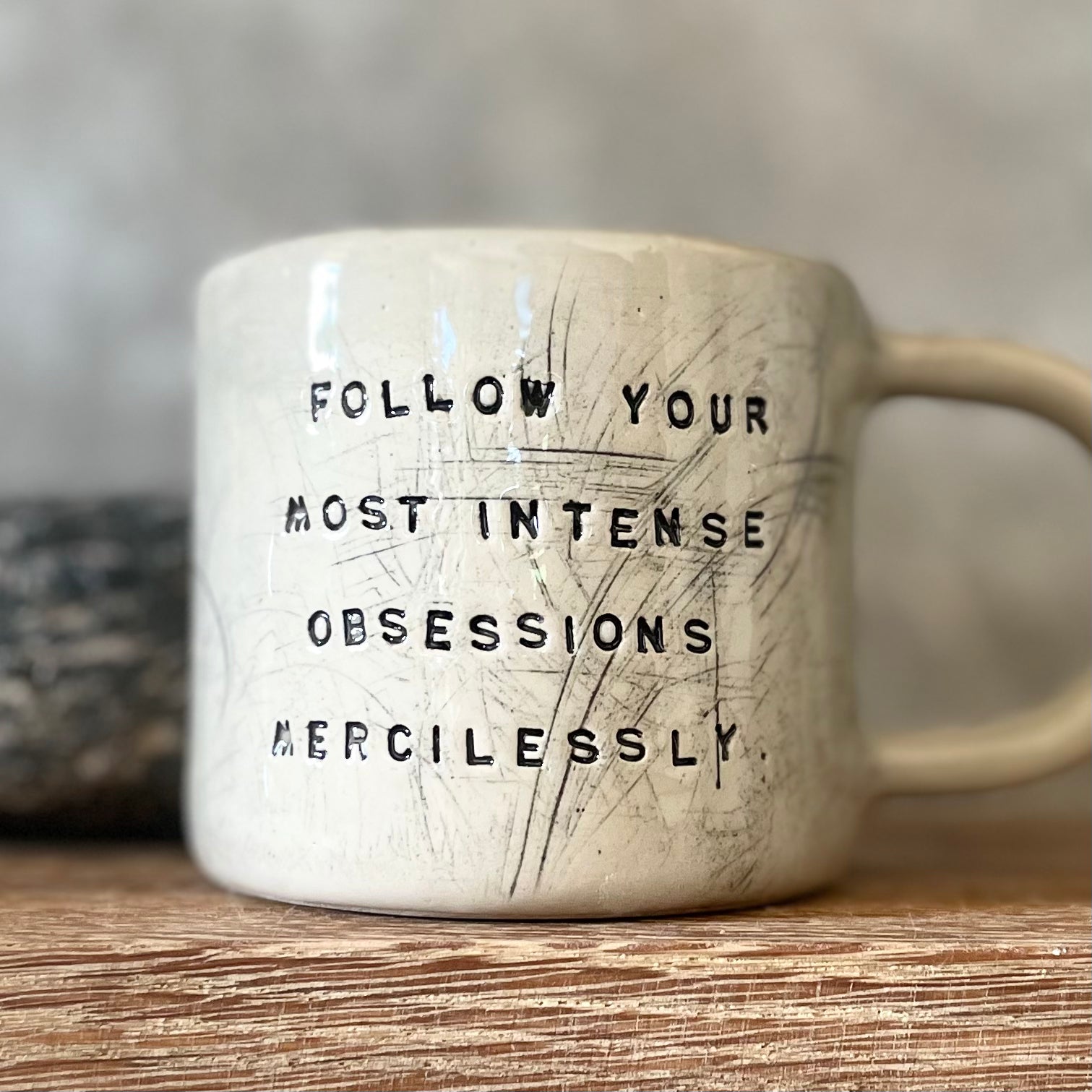 Ceramic coffee mug with quote | Red Tuxedo Ceramics