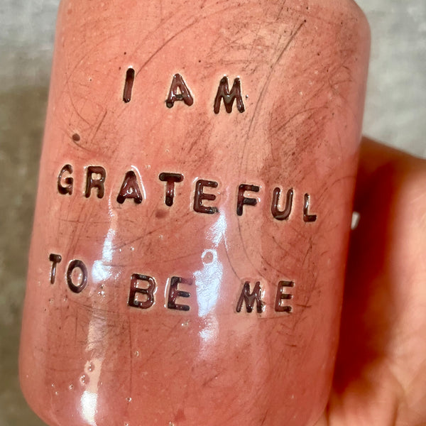 Sweet pink gratitude mug