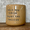 Brownish tumbler mug with inspirational words