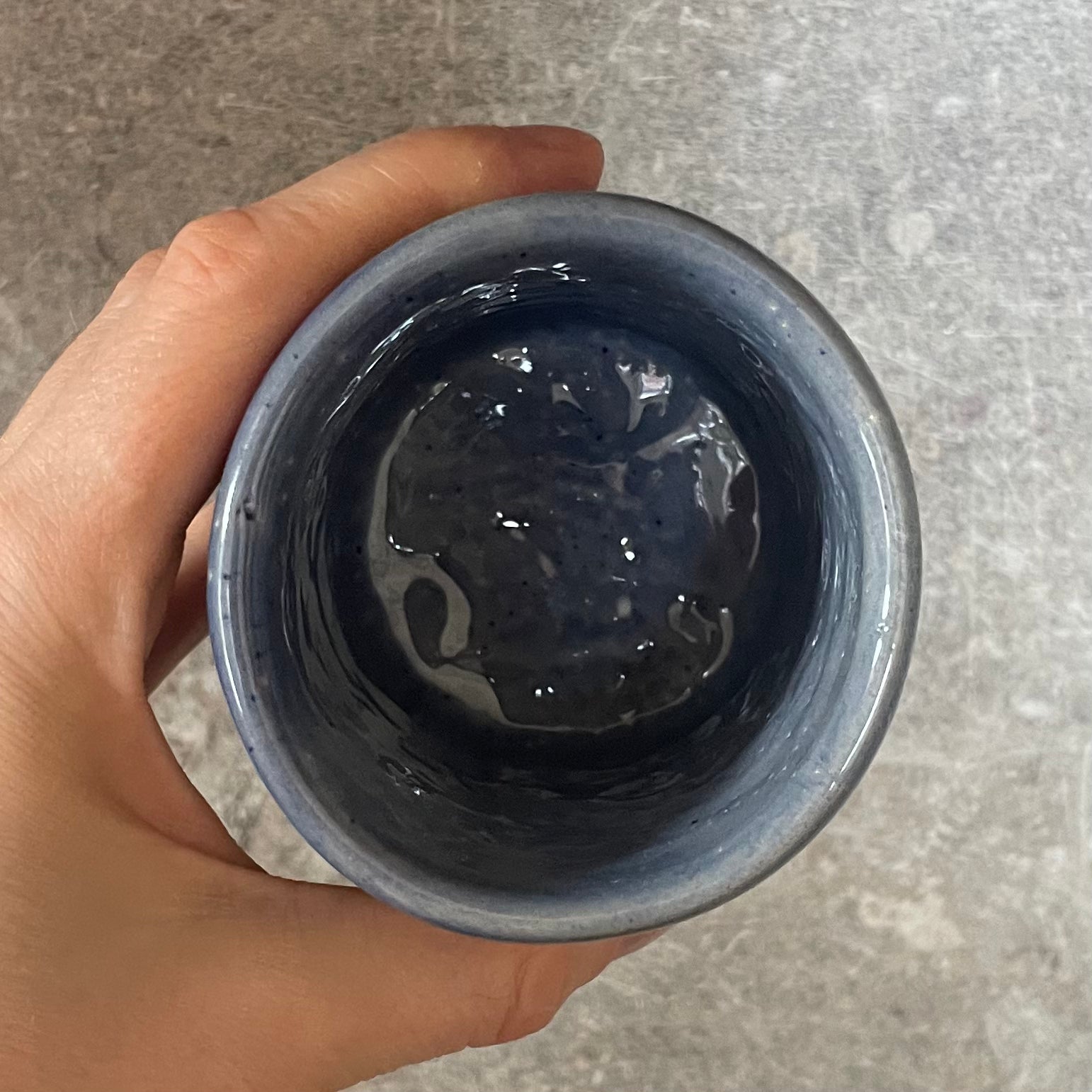 Blue ceramic tumbler mug for him