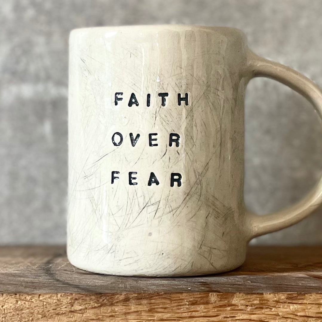 Big mug Faith over Fear | RedTuxedoCeramics