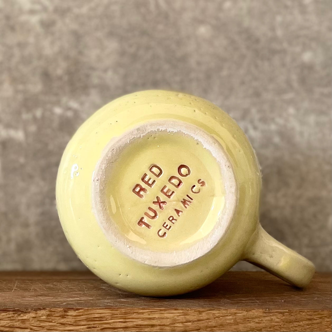 Big yellow stoneware mug