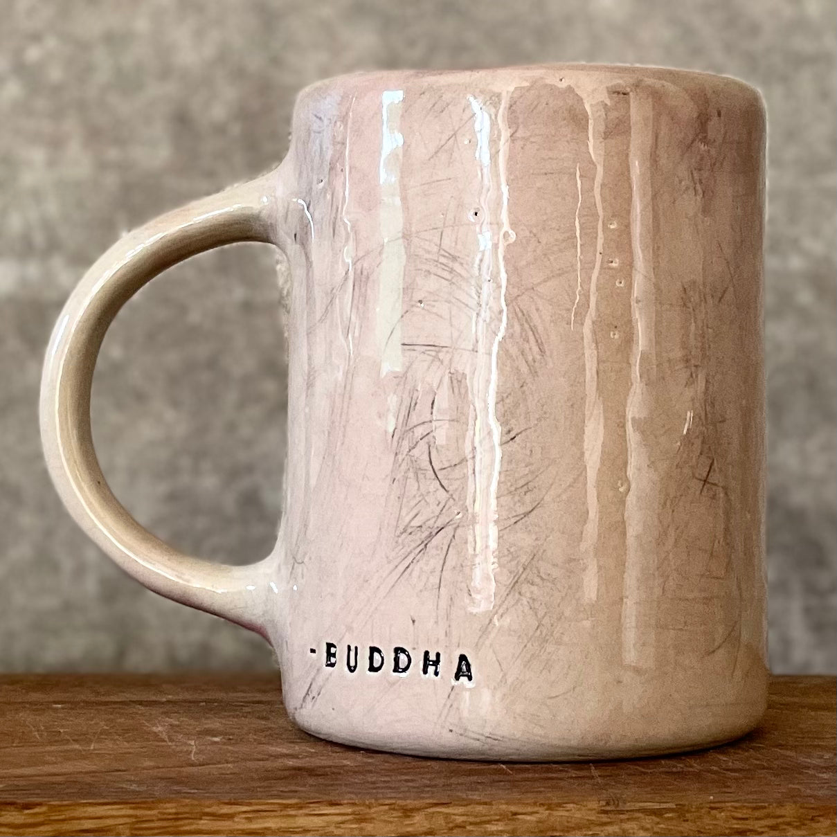 Big stoneware mug with quote
