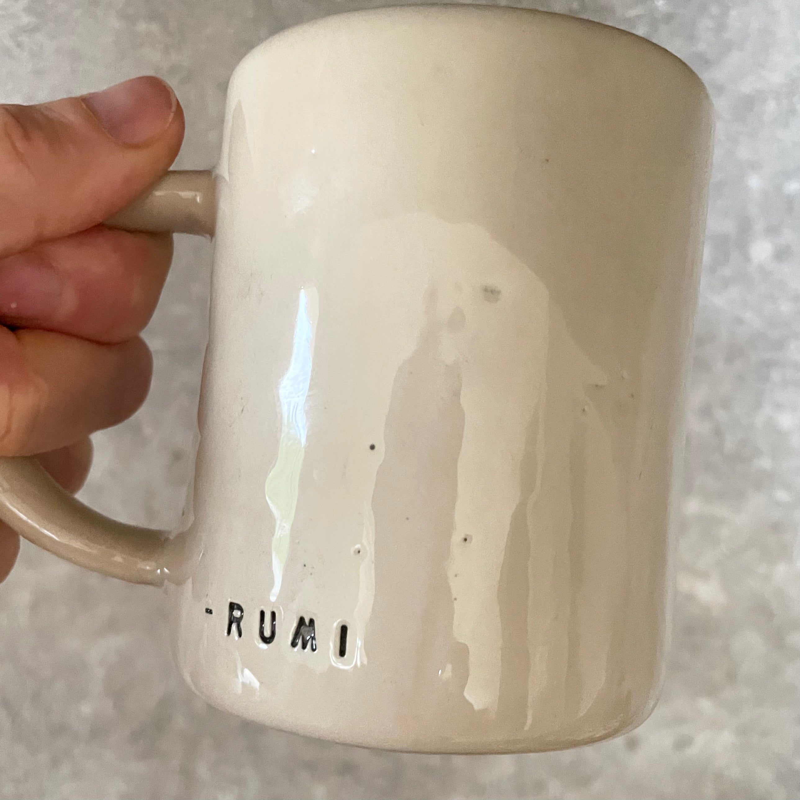 Ceramic mug with quote by Rumi