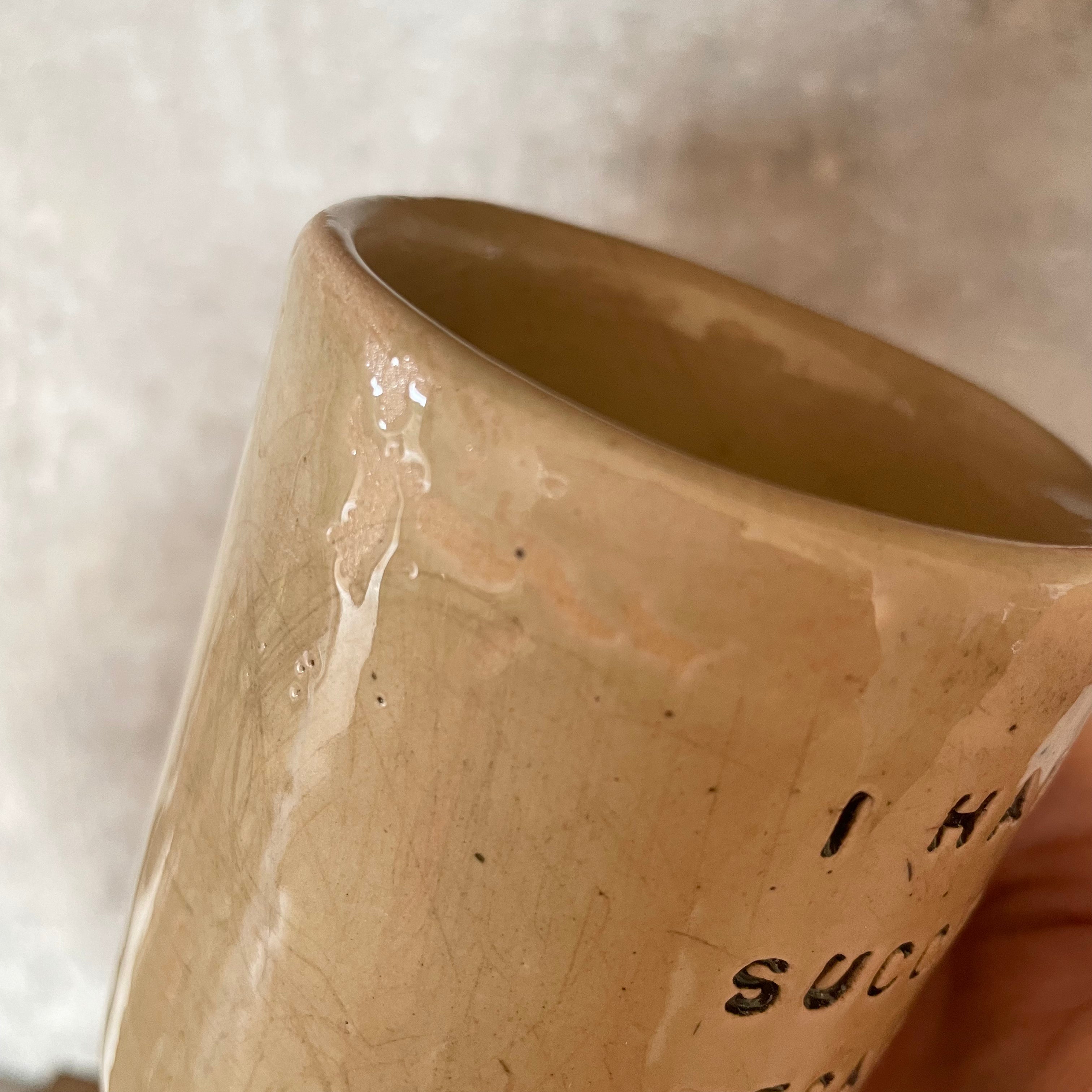 Tumbler coffee mug with funny text