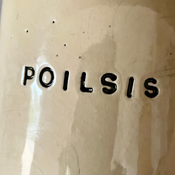 Ceramic mug with word POILSIS