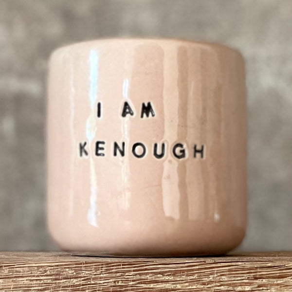 Pink ceramic tumbler mug I AM KENOUGH