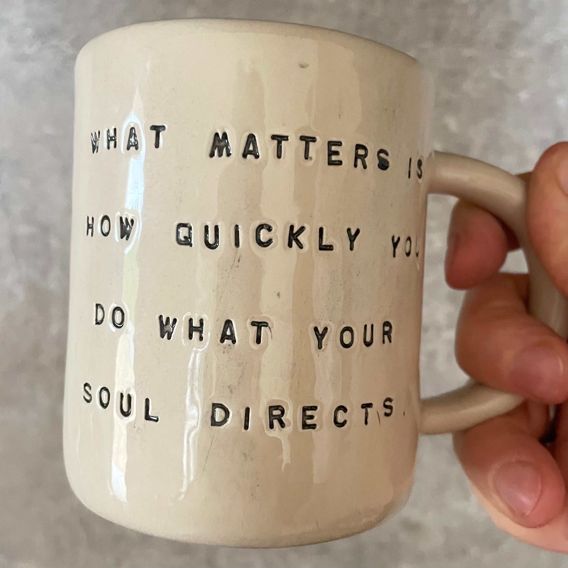 Ceramic mug with quote by Rumi