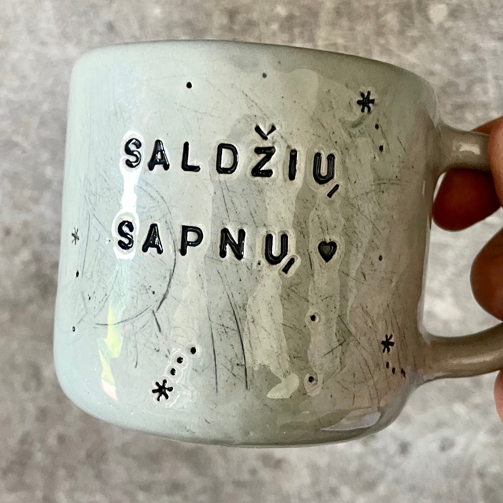 Blue ceramic mug SALDŽIŲ SAPNŲ