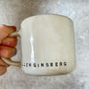 Ceramic coffee mug with writer quote
