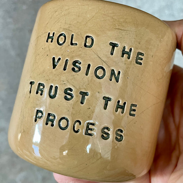 Ceramic mug with inspirational words| Red Tuxedo Ceramics