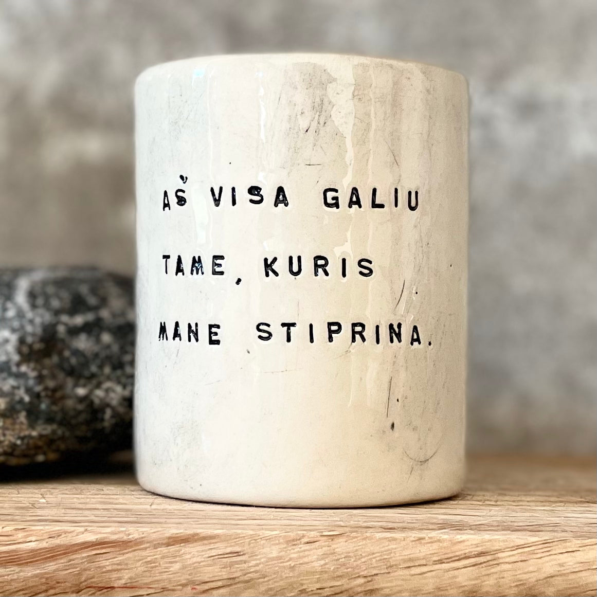 Tumbler mug with quote from Bible
