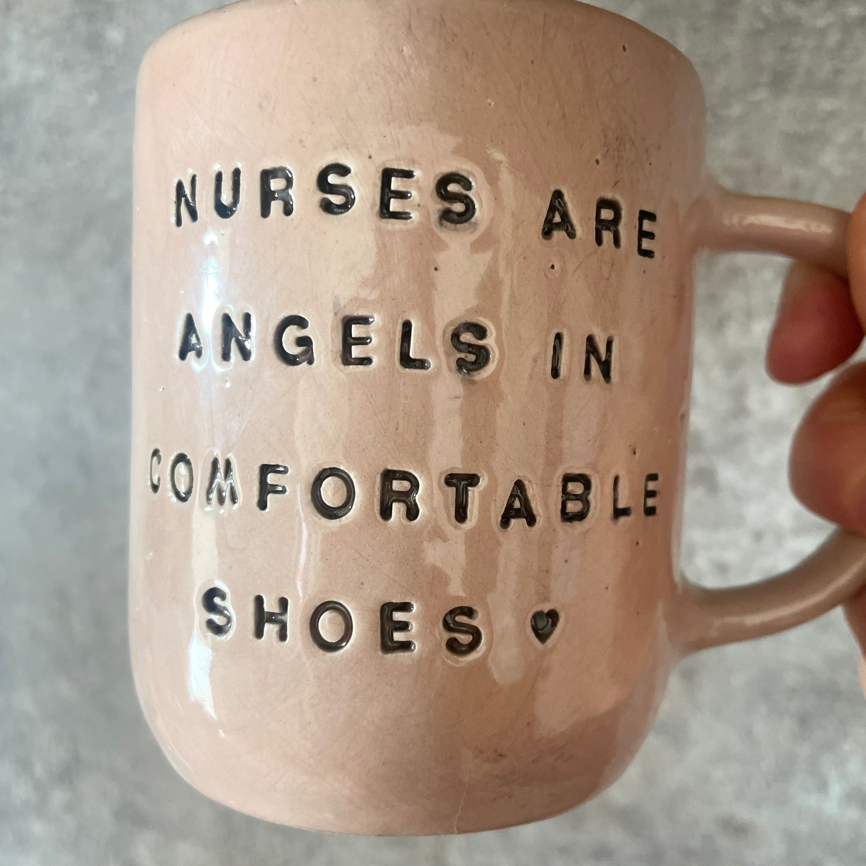 Ceramic pink mug for a nurse