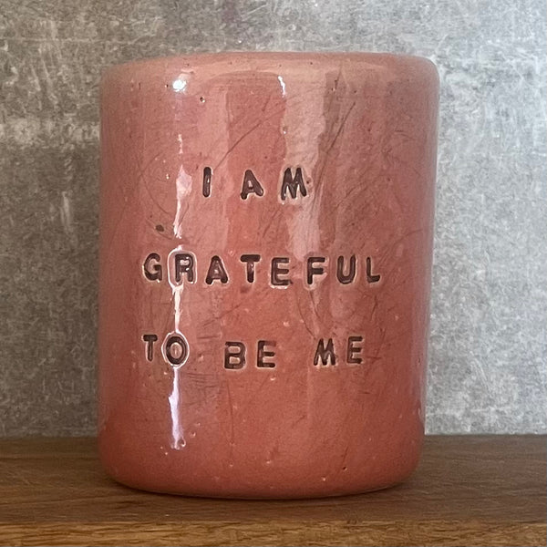 Sweet pink gratitude mug