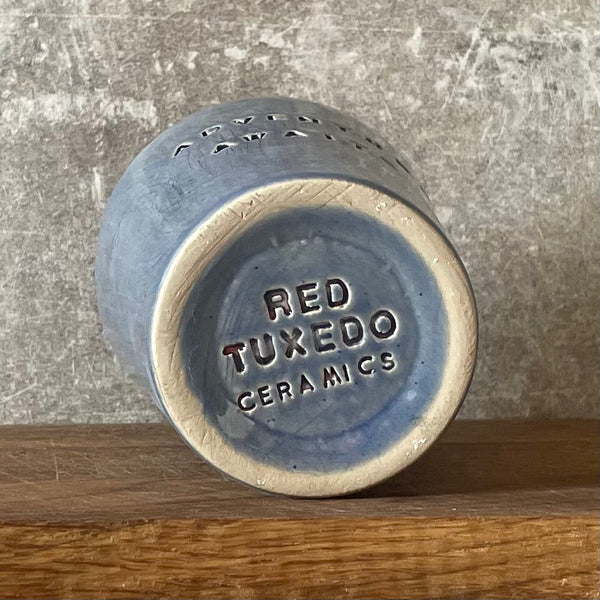 Blue tumbler mug ADVENTURE AWAITS