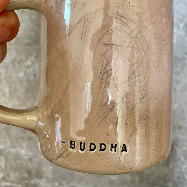 Big stoneware mug with quote