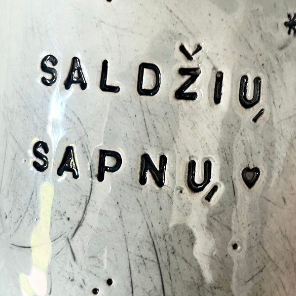 Blue ceramic mug SALDŽIŲ SAPNŲ