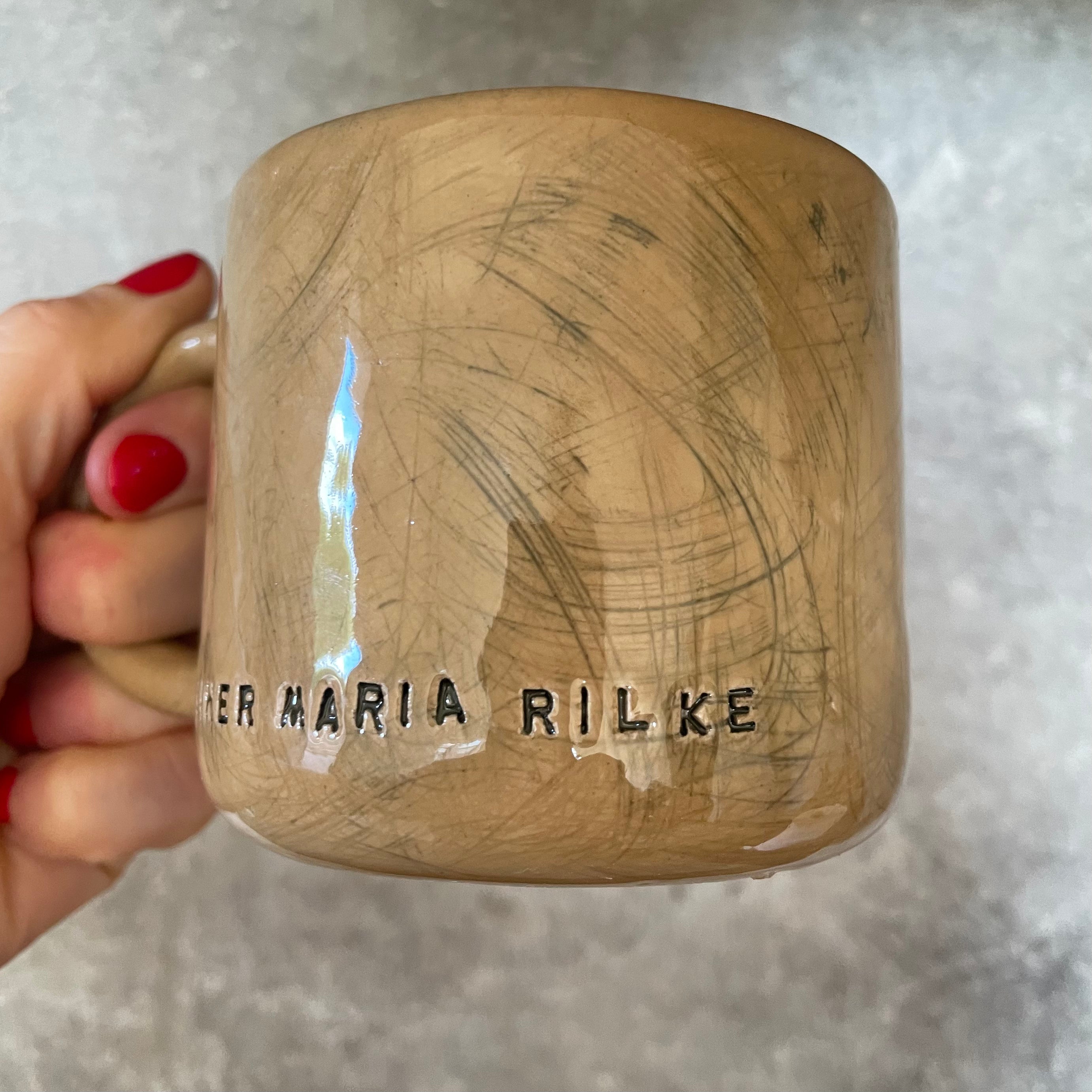 Ceramic mug with creativity quote