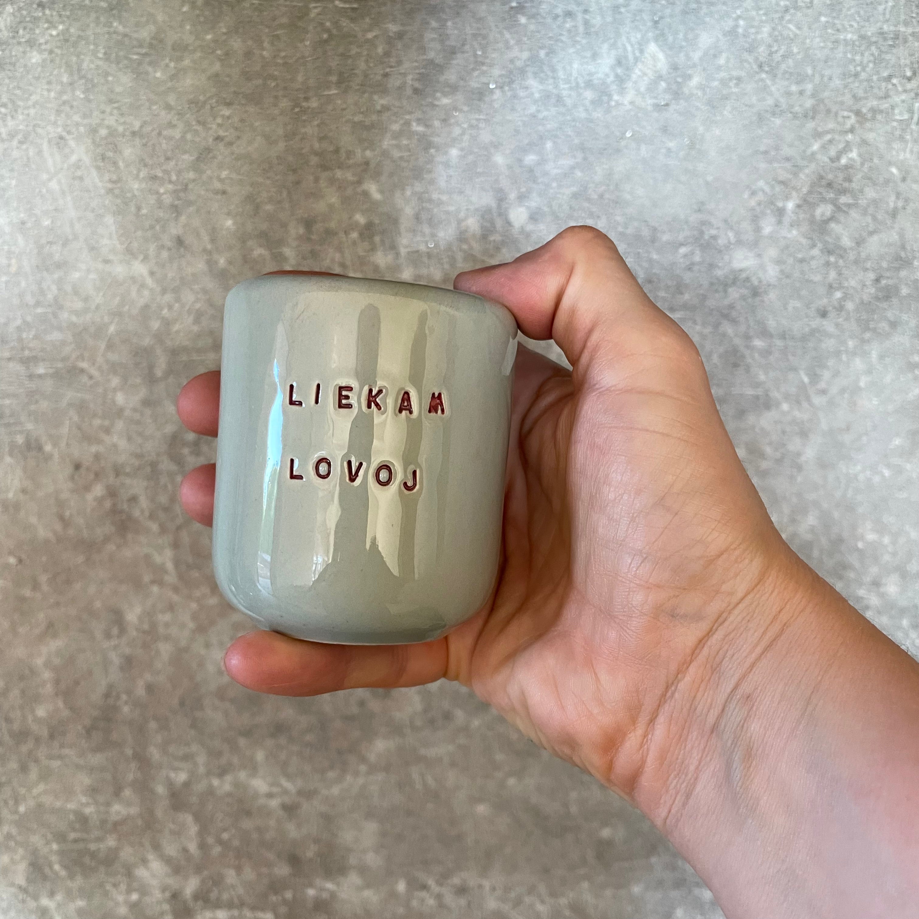 Blue small mugs without handle