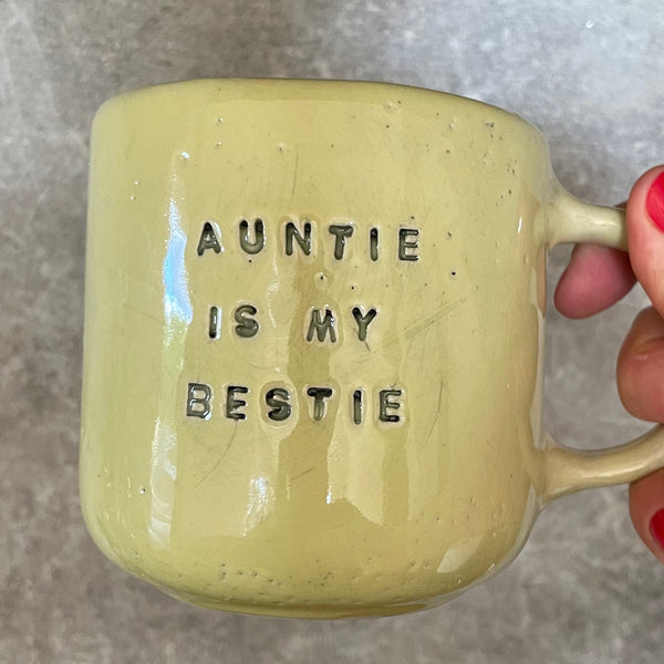 Big yellow stoneware mug