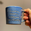 Blue handmade ceramic mug| RedTuxedoCeramics