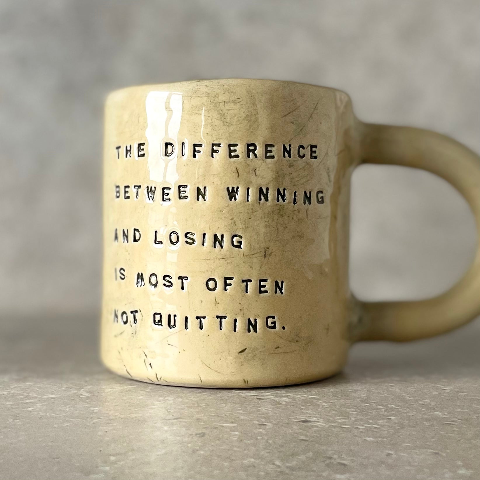 Ceramic mug with quote