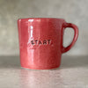 Bright red small coffee mug START