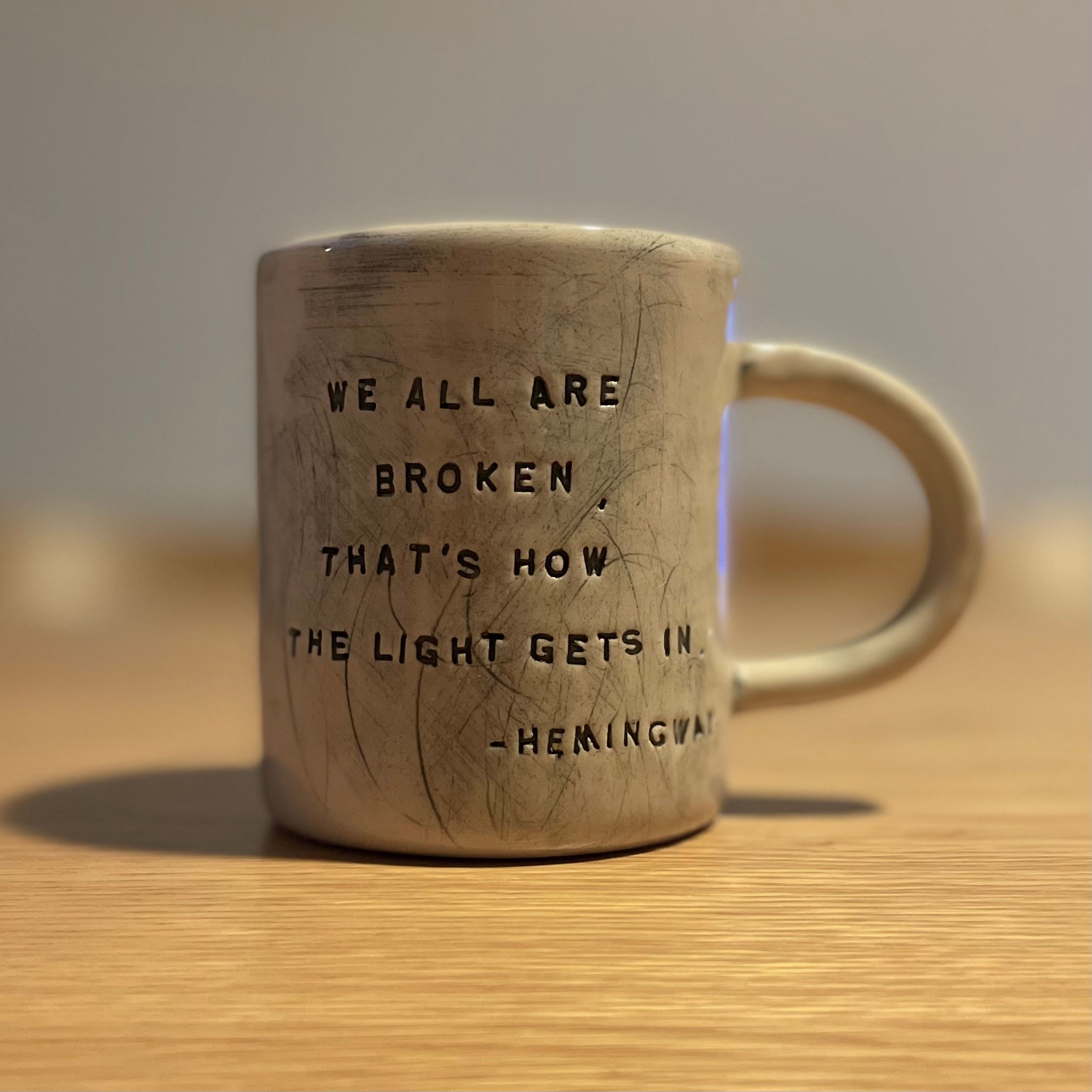 Ceramic mug with quote