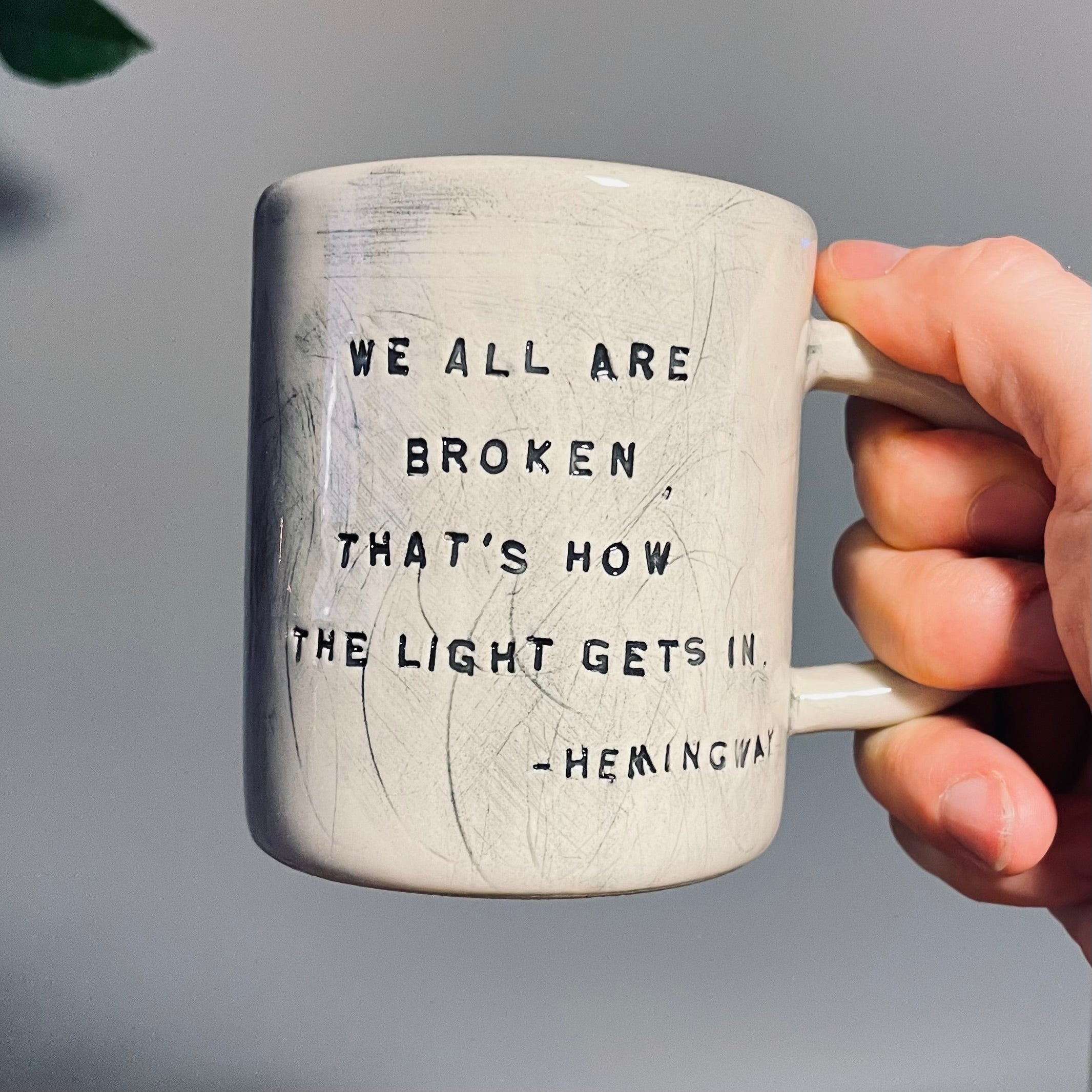 Ceramic mug with quote