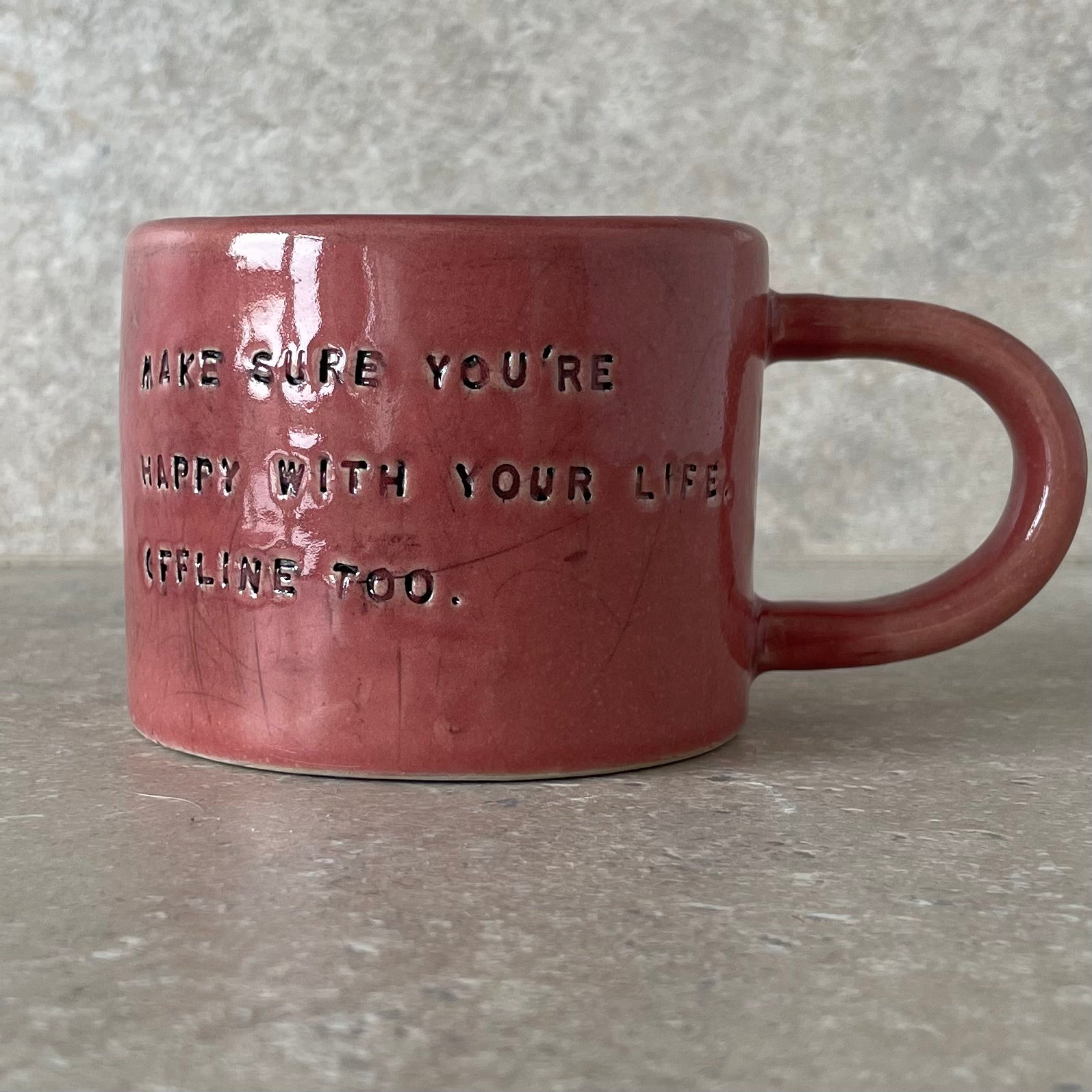 Unique coffee mug with quote
