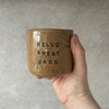 Caramel cozy tumbler mug HELLO SWEET BABE