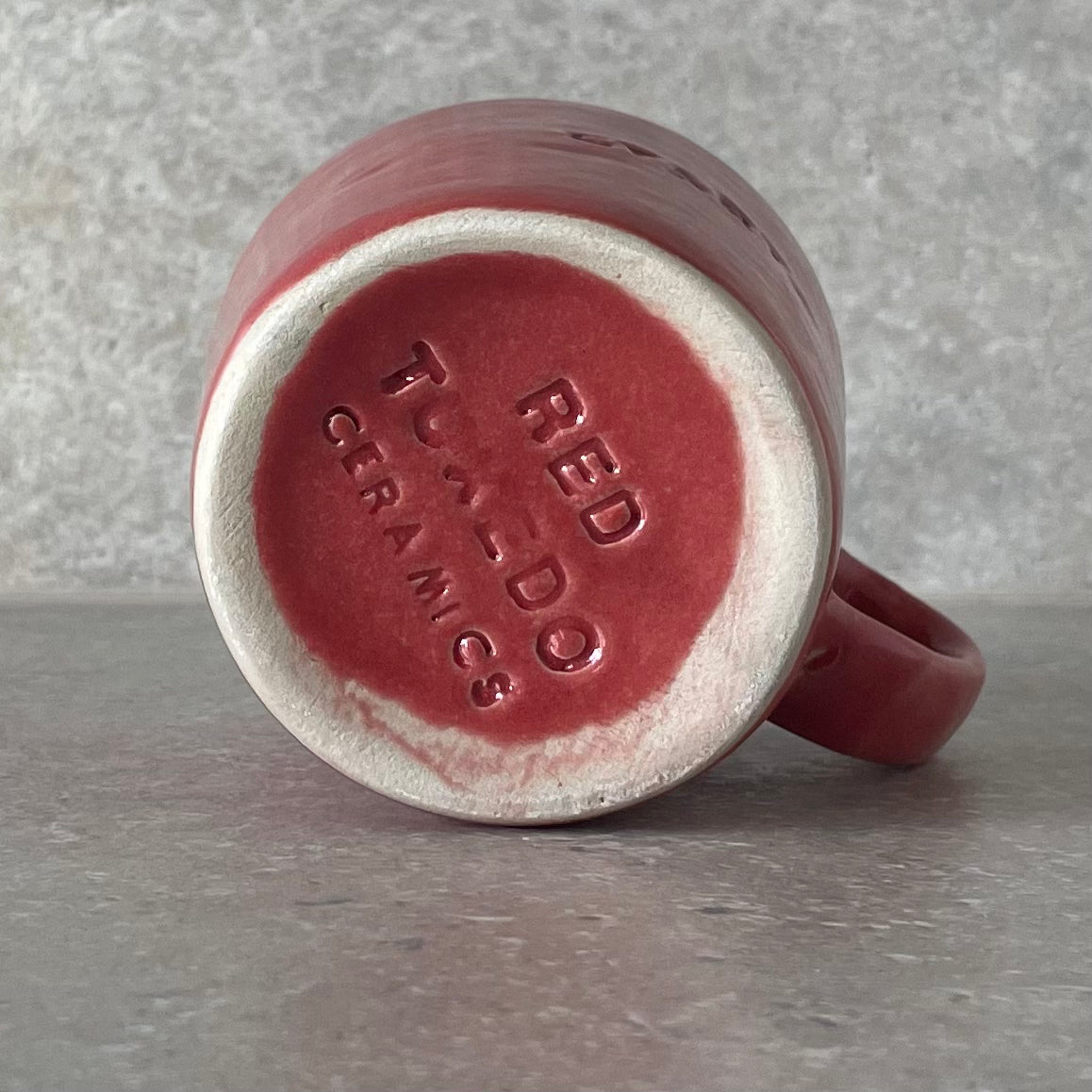 Bright red small coffee mug START